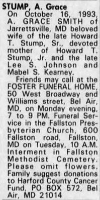 Obituary for A. Grace STUMP - 