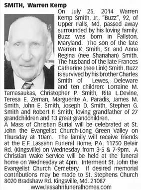 Obituary for Warren Kemp SMITH (Aged 92) - 