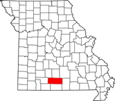 Map of Missouri highlighting Douglas County