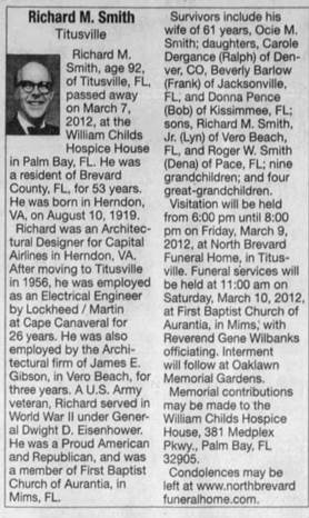 Obituary for Richard M. Smith - 