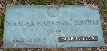 Martha <i>Firebaugh</i> Sowers