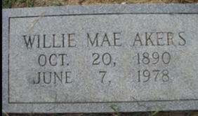  Willie Mae <I>Thomas</I> Akers