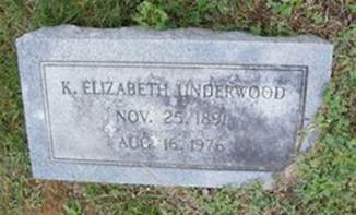  Katherine Elizabeth <I>Underwood</I> Underwood