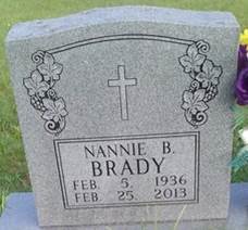  Nannie Belle <I>Weddle</I> Brady