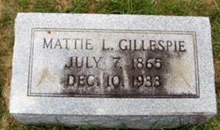 Martha Lavenia �Mattie� <I>Lucas</I> Gillespie 