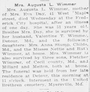 Obituary for Augusta L. Wimmer (Aged 51) - 