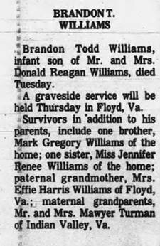 Obituary for Brandon Todd WILLIAMS - 