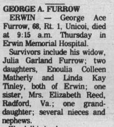 Obituary for George Ace FURROW (Aged 68) - 
