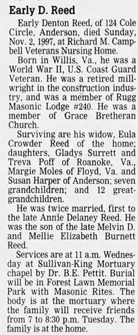 Obituary for Early Denton Reed - 