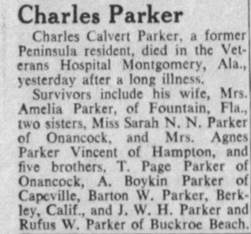 Obituary for Charles Calvert Parker - 