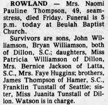 Obituary for Naomi Pauline ROWLAND - 