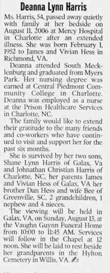 Obituary for Deanna Lynn Harris - 