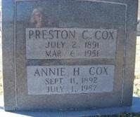 Annie Lee <i>Hylton</i> Cox