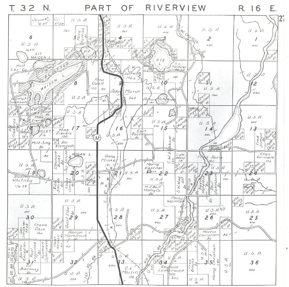1946 Plat Maps Of Oconto County Wisconsin
