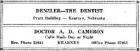 Denzler - The Dentist and Doctor A. D. Cameron