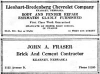 Lienhart-Bredenberg Chevrolet, and John A Fraser