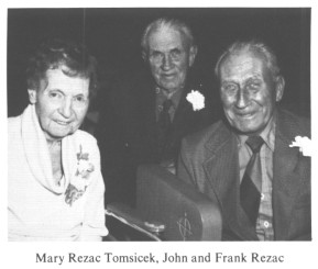 Mary Rezac Tomsicek, John and Frank Rezac.