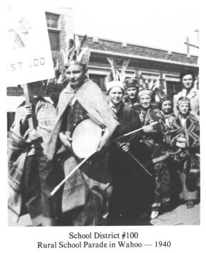 School District #100 - Rural School Parade in Wahoo - 1940