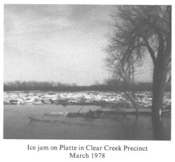 Ice jam on Platte in Clear Creek Precinct