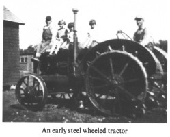 An early steel wheeled tractor