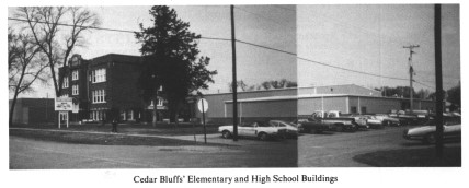 Cedar Bluffs Elementary and High School Buildings.