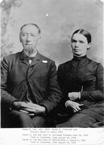 James M. Lee and wife Sarah M. Johnston Lee