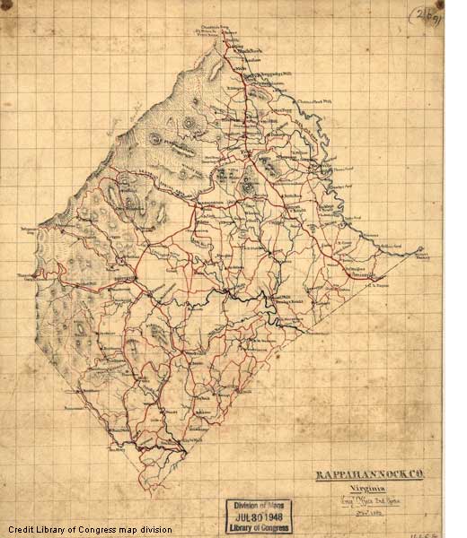 Rappahannock County 1863 Library of Congress map division