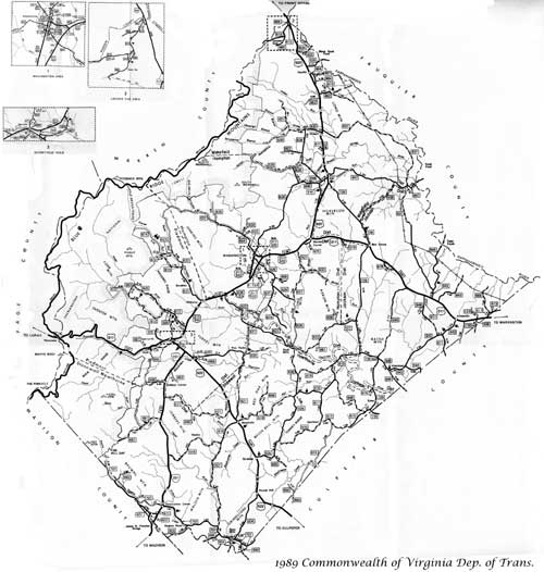 1989 Commonwealth of Virginia Department of Transportation map