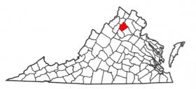 Virginia Counties Rappahannock in Red