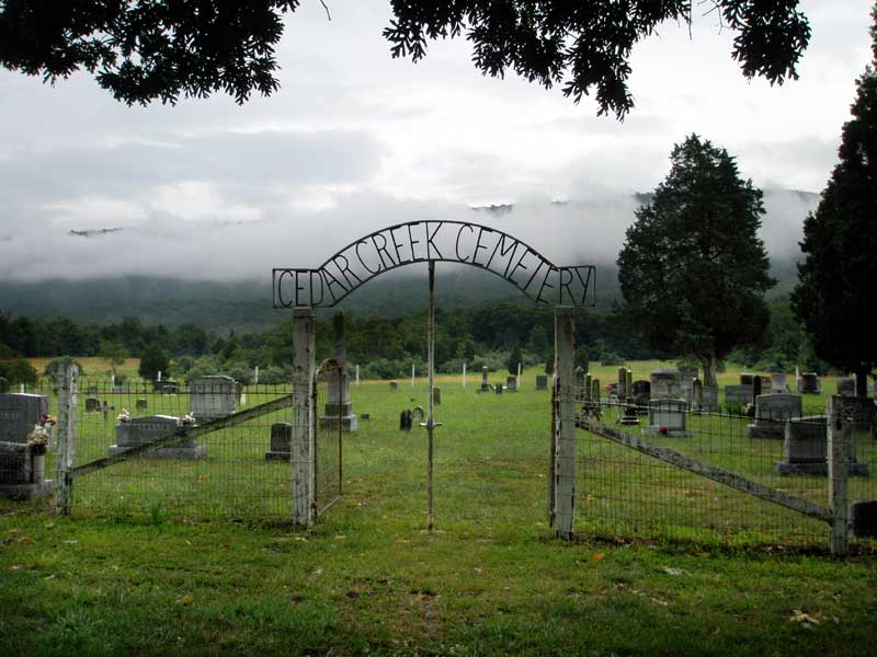 Cedar Creek Cemetery Old Gate view