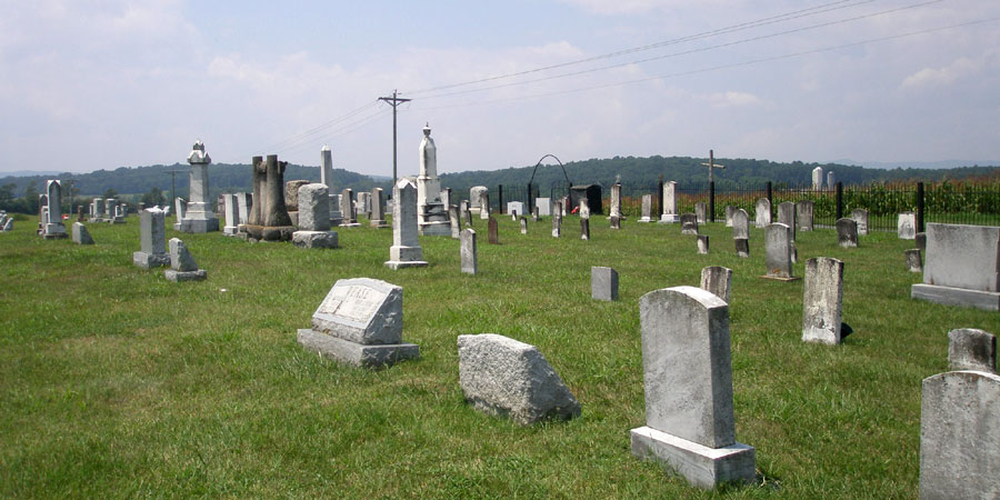 Flat Rock Cemetery looking North West