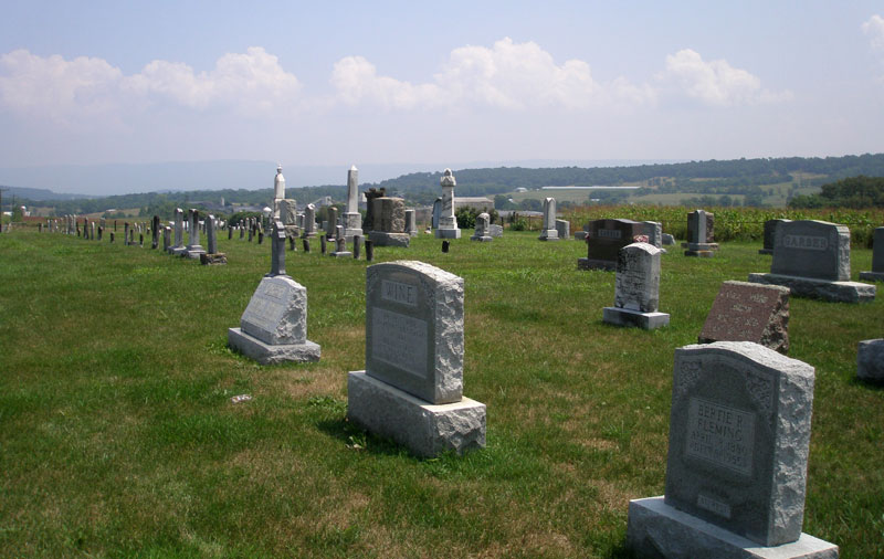 Flat Rock Cemetery looking South East