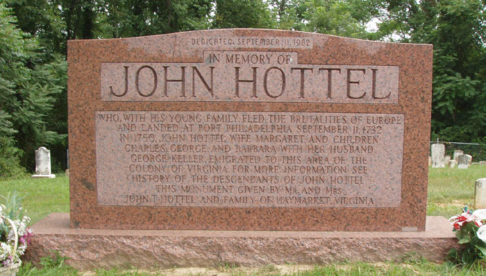 Memorial stone for John Hottle