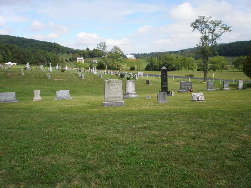 Hudson Crossroads Cemetery with the Old Stone house in background