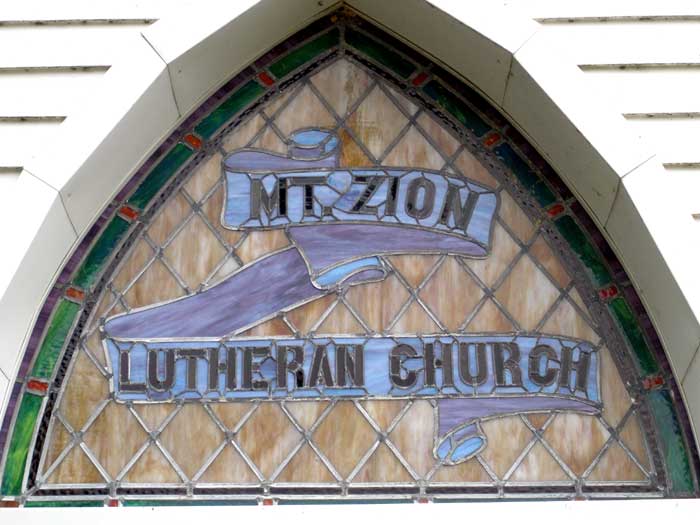 Above the Door at Mt. Zion Lutheran Church