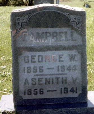 George Washington Campbell 18 Dec 1856 - 25 Mar 1943; Asenith Virginia See Campbell, 16 Oct 1856 - 26 Oct 1941; Mt. Olivet Cemetery, Timberville, VA.