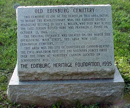 Monument at Old Edinburg Cemetery