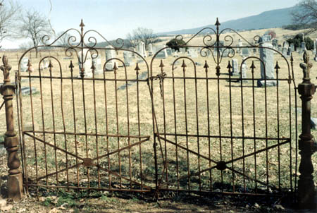 Gate to the cemetery at St. Mary's (Pine) Lutheran Church, Mt. Jackson, VA