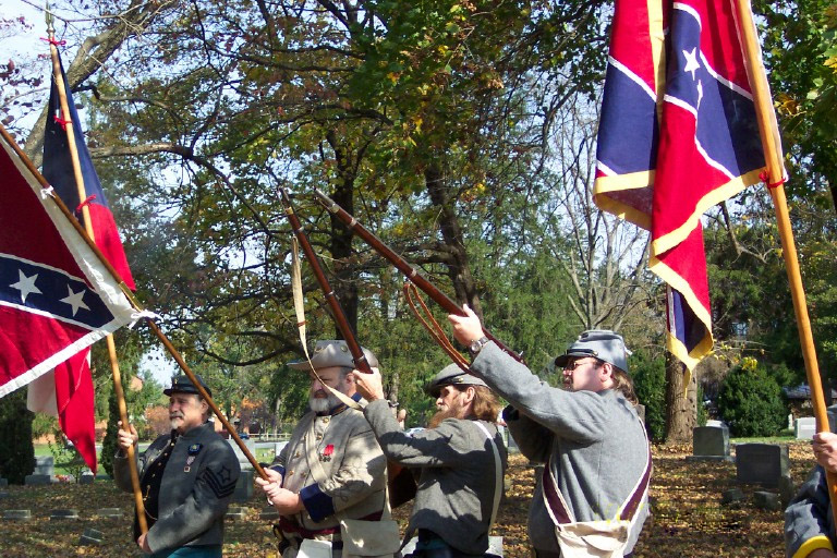 Firing a salute to Private Henry Clay Singleton.